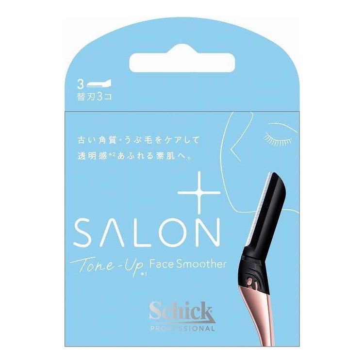 【単品10個セット】 ハイドロシルク サロンプラス トーンアップ フェイススムーサー 替刃(3コ入) シック(Schick) 3個(代引不可)【ポイント10倍】【送料無料】|リコメン堂