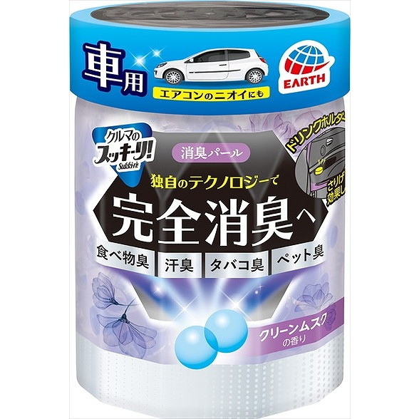 【単品12個セット】クルマのスッキーリ消臭パールクリーンムスクの香り アース製薬(代引不可)【送料無料】
