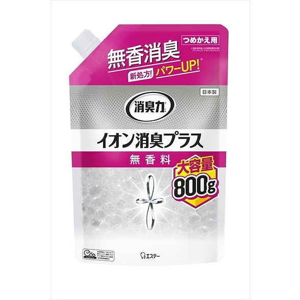 【単品18個セット】消臭力クリアビーズイオン消臭P大容量かえ 800G エステー(代引不可)【送料無料】