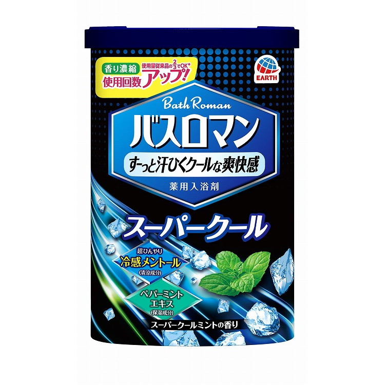 【単品12個セット】バスロマン スーパークールタイプ 600G アース製薬(代引不可)【送料無料】