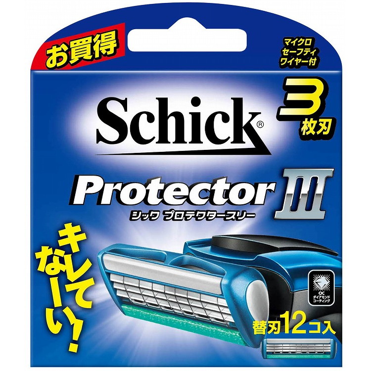 【単品18個セット】プロテクタースリー替刃 12個(バラ不可) シック・ジャパン(代引不可)【送料無料】｜リコメン堂