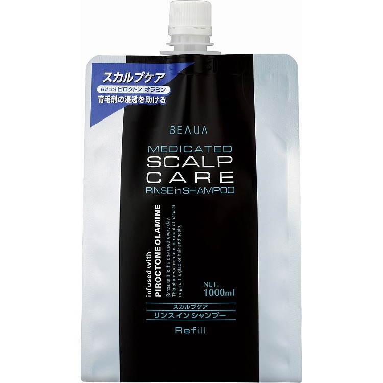 【単品12個セット】薬用スカルプケアリンスインシャンプー詰替用 1000ml 熊野油脂(代引不可)【送料無料】｜リコメン堂