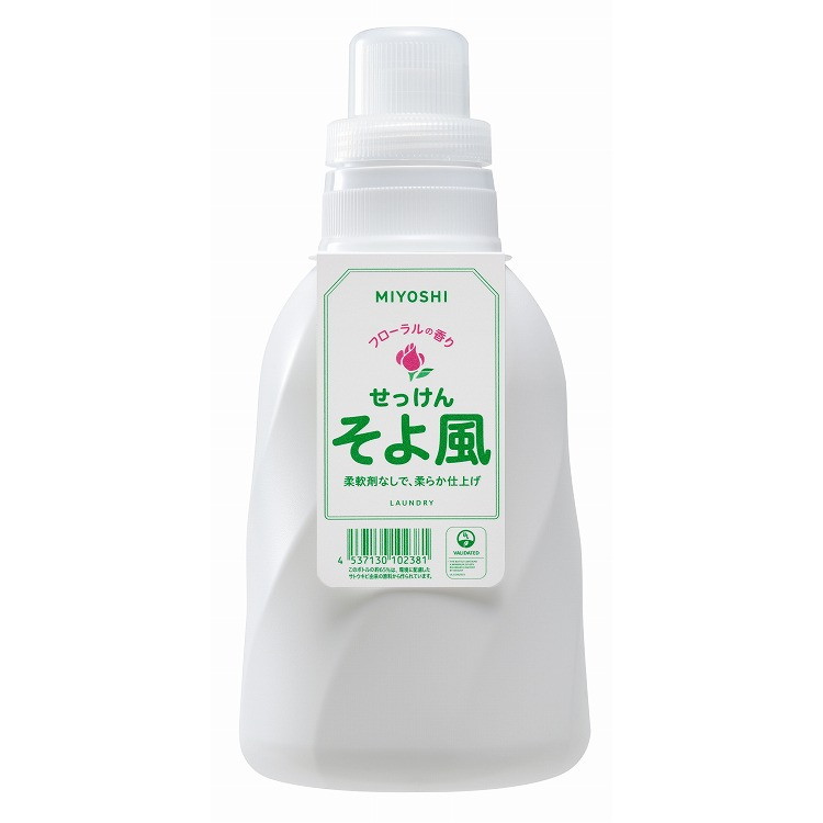 【単品15個セット】そよ風液体せっけん 1,100ml ミヨシ石鹸(代引不可)【送料無料】｜リコメン堂