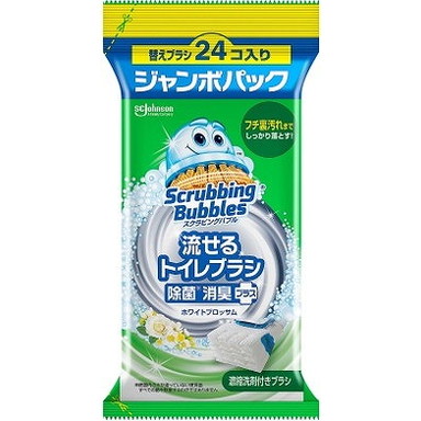 【単品12個セット】スクラビングバブル 流せるトイレブラシ ホワイトブロッサム替えジャンボ ジョンソン(代引不可)【送料無料】|リコメン堂