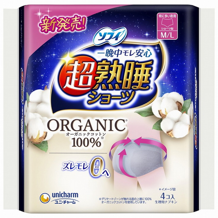 【単品11個セット】ソフィ超熟睡ショーツオーガニックコットンML 4枚 ユニ・チャーム(代引不可)【送料無料】