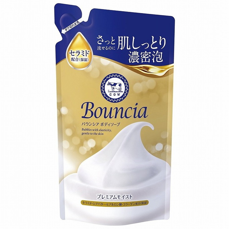 【単品18個セット】バウンシアボディソープ プレミアムモイスト 詰替用・340mL 牛乳石鹸共進社(代引不可)【送料無料】