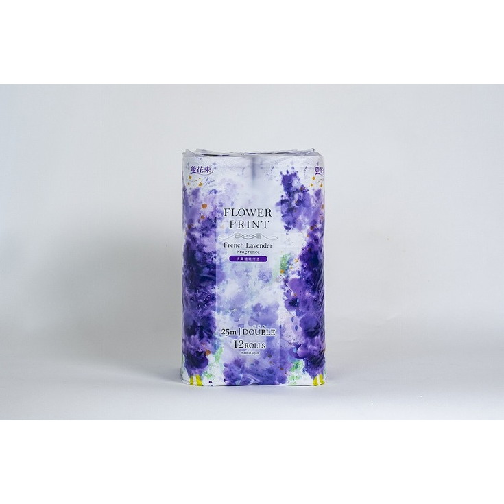 【単品18個セット】花束フラワープリントラベンダー12RW 丸富製紙(代引不可)【送料無料】