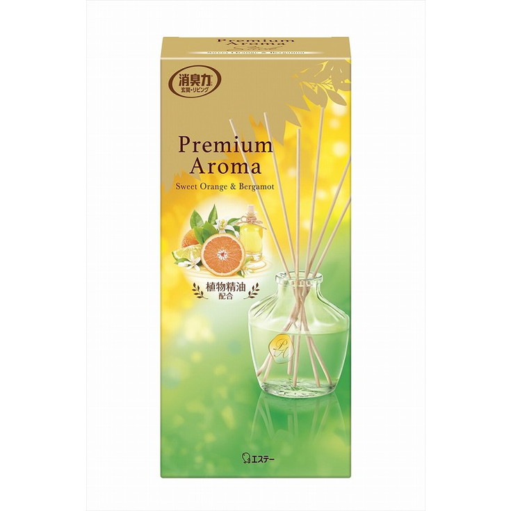 【単品18個セット】お部屋の消臭力 PREMIUM AROMA STICK 本体 スイートオレンジ&ベルガモット エステー(代引不可)【送料無料】|リコメン堂