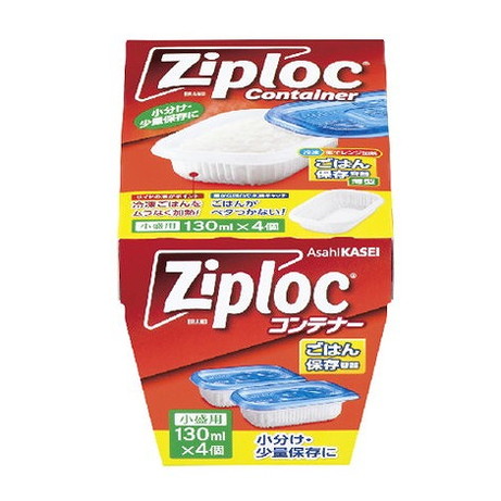 【単品16個セット】ジップロック コンテナー ごはん保存容器 小盛用 4個入 旭化成ホームプロダクツ(株)(代引不可)【送料無料】｜リコメン堂 6,707円