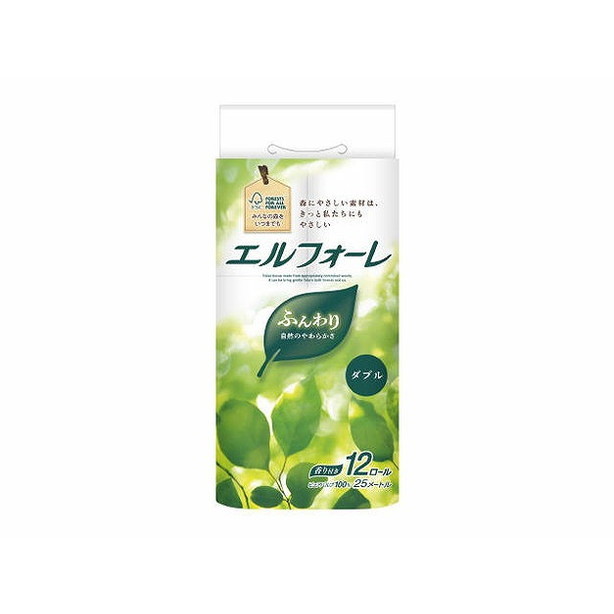 【単品9個セット】エルフォーレトイレットティシュー12R(ダブル) 大王製紙(代引不可)【送料無料】
