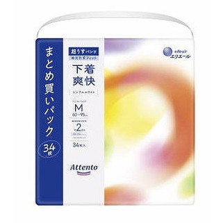 【単品12個セット】アテント超うすパンツ下着爽快シンプルホワイトM34枚 大王製紙【送料無料】