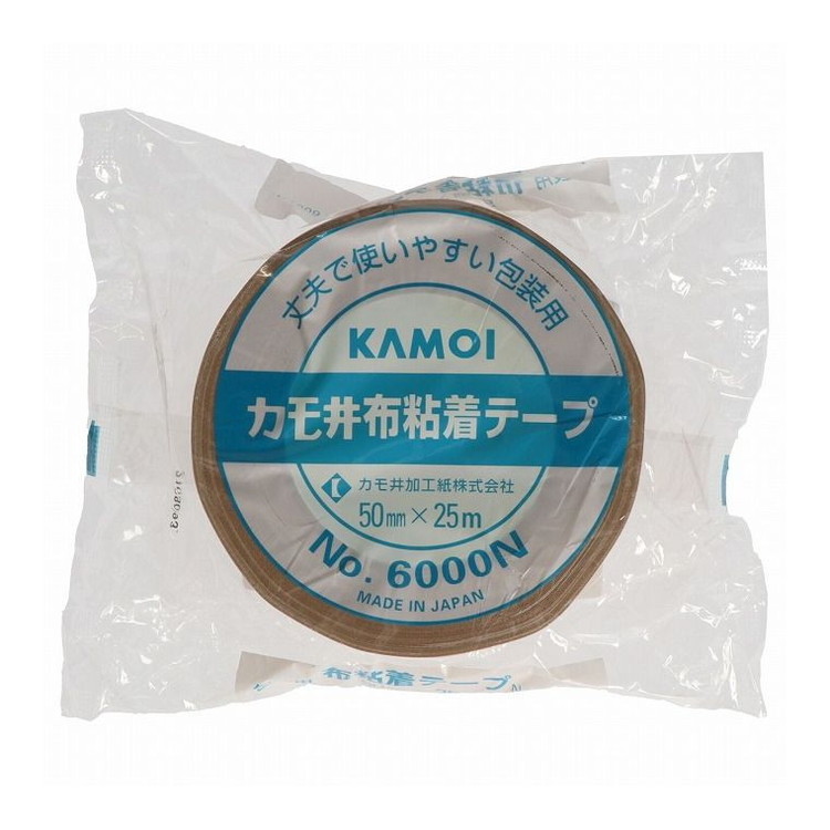 【単品10個セット】 布粘着テープNO.6000N カモ井加工紙株式会社(代引不可)【送料無料】