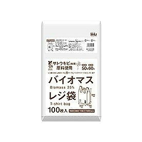 【単品16個セット】 TU50バイオマス配合25%レジ袋50号白100枚 ハウスホールドジャパン株式会社(代引不可)【送料無料】|リコメン堂