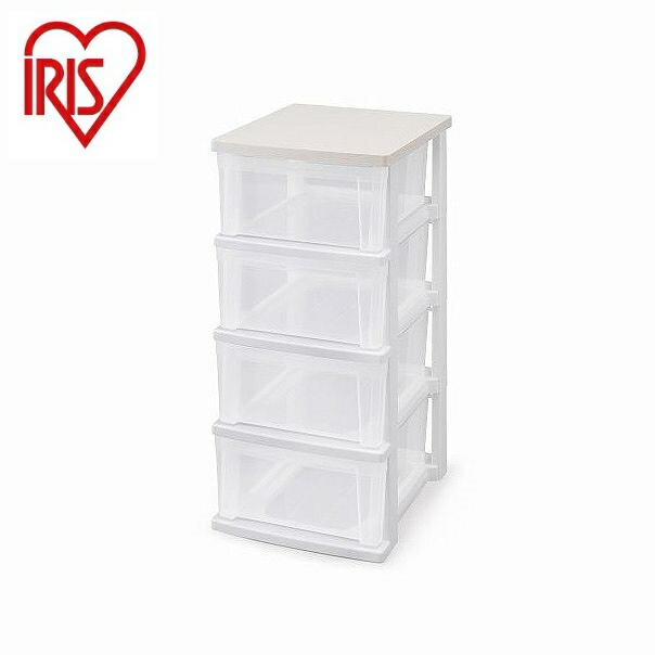 アイリスオーヤマ ウッドトップチェスト スリム NSS-324WT ホワイト/クリア IRIS OHYAMA(代引不可)【送料無料】