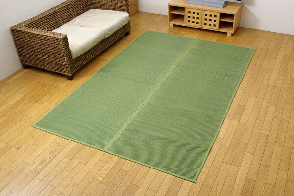 い草花ござ カーペット 『DXクルー』 グリーン 江戸間6畳(約261×352cm) (裏:不織布)(代引き不可)【送料無料】|リコメン堂