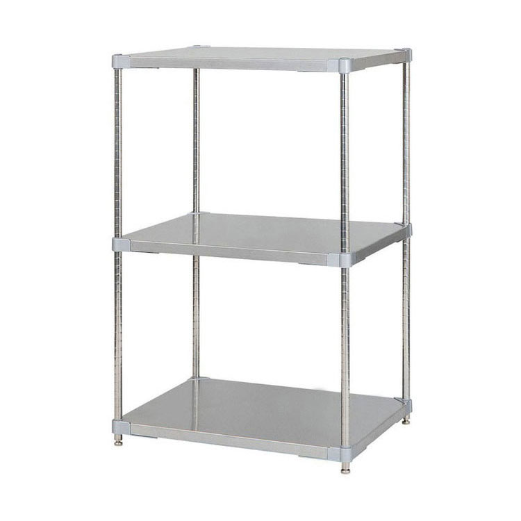 【※法人様限定販売】【燕三条製】 PROFACE SUS304ステンレスソリッドシェルフ3段 600×760×1200 SUS304ステンレスポール スチールラック スチールシェルフ ラック キッチンラック レンジラック(代引不可)【送料無料】|リコメン堂
