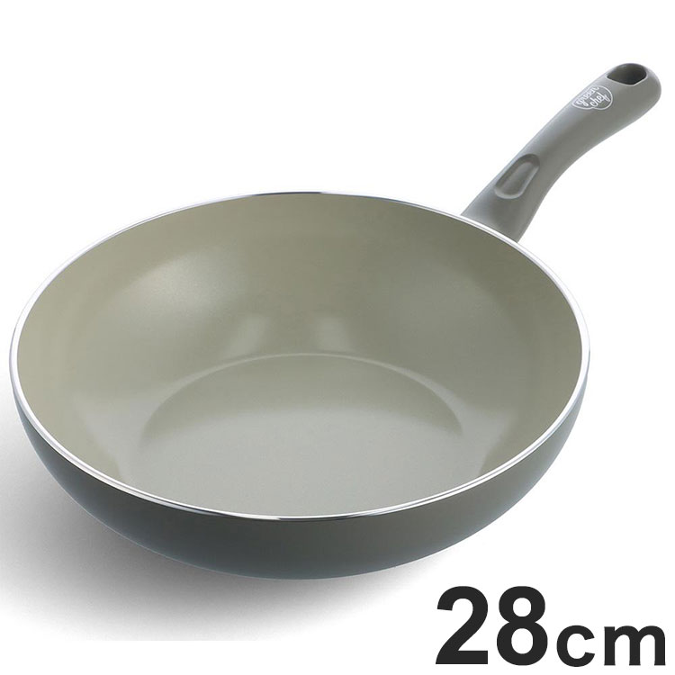 グリーンシェフ アースカラー ウォックパン 28cm クォーツグレー CC005425-004 フライパン GREEN CHEF かわいい 可愛い おしゃれ【送料無料】