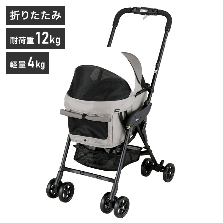 コムペット ペットカート ミリミリライトα ウェットサンドベージュ 折りたたみ 折り畳み コンパクト 軽量 ペット用 カート キャリー バギー お出かけ お散歩 犬用 猫用 コンビ compet【送料無料】