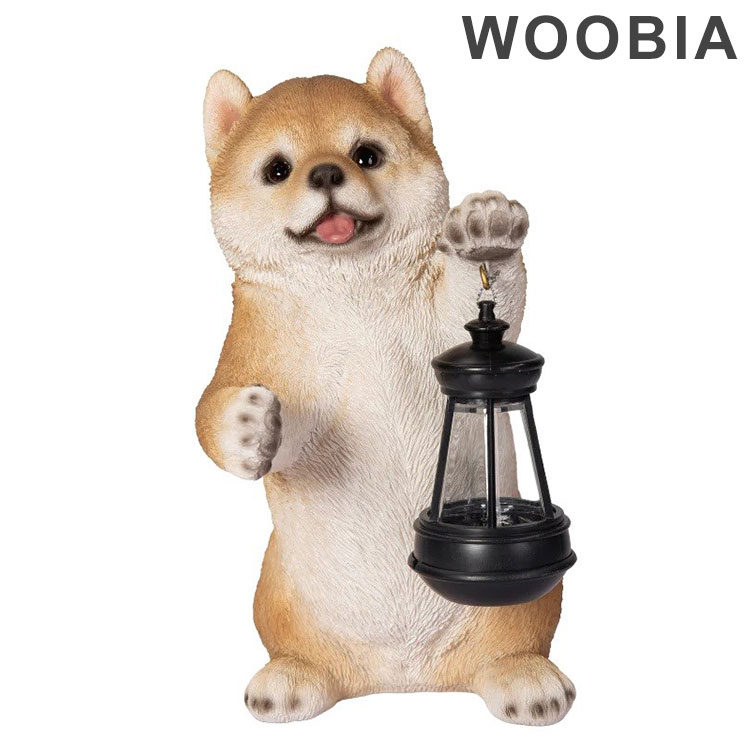 WOOBIA ランプを持つイヌ 動物 アニマル 置き物 ガーデン オーニング 猫 可愛い 庭 イギリス 優雅 クラフトマンショップ(代引不可)【送料無料】