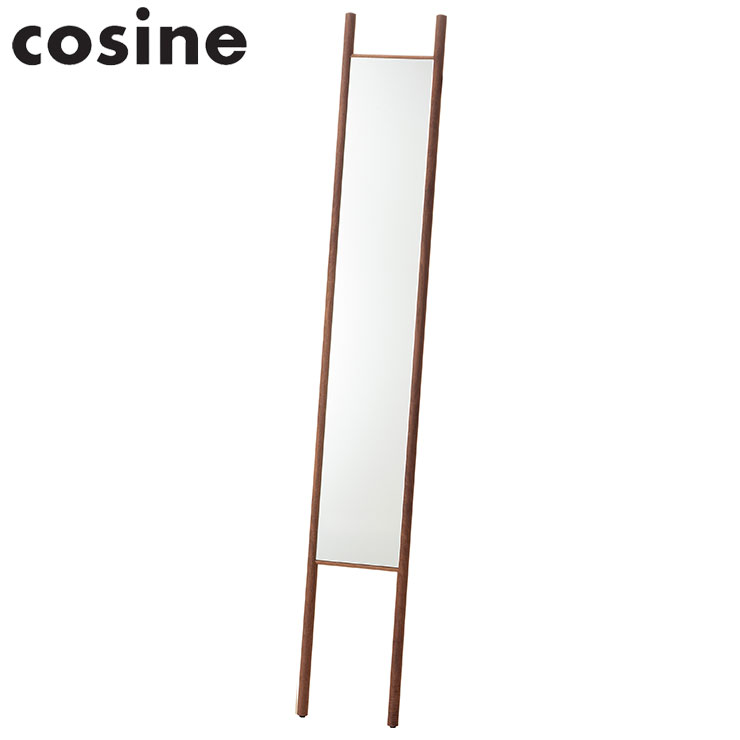 【日本製 コサイン cosine エントランス ミラー ウォルナット】 鏡 姿見 壁掛け 全身 玄関用 無垢材 旭川家具 国産(代引不可)【送料無料】|リコメン堂
