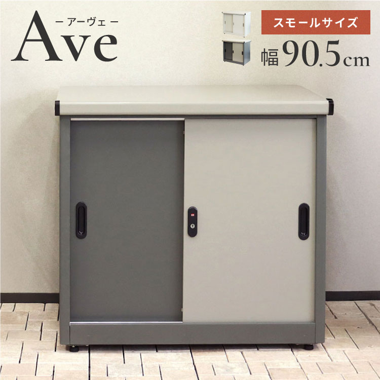 物置 Ave スモール 存在感 幅80.5cm コンパクトサイズ 収容力 収納力 可動棚板 高さ調整可能 20段階 スライド扉 鍵付き 盗難防止 水穴付き 転倒防止設計 錆びにくい ガルバナイズド加工(代引不可)【送料無料】