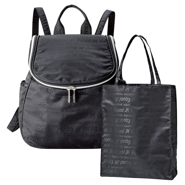 軽量ジャカードリュック&トートバッグ ジュンコ コシノ イコール ブランドバッグ JKMT-20S BLACK(代引不可)【ポイント10倍】【送料無料】