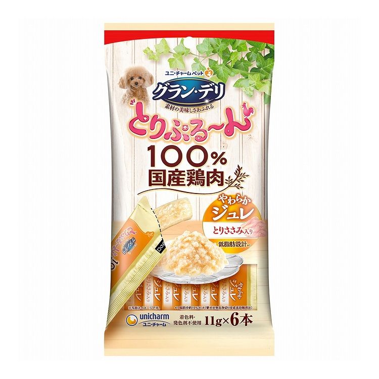【24個セット】 ユニチャーム グラン・デリ とりぷる~ん ジュレ とりささみ入り 11g×6本【ポイント10倍】【送料無料】