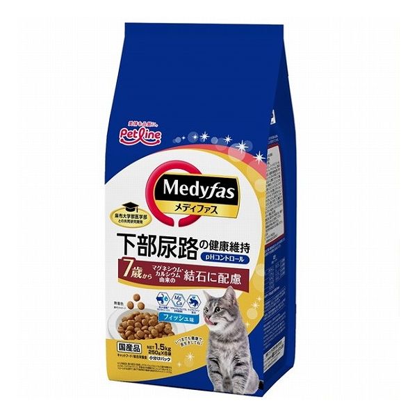 【6個セット】 ペットライン メディファス 7歳から フィッシュ味 1.5kg(250g×6)【ポイント10倍】【送料無料】