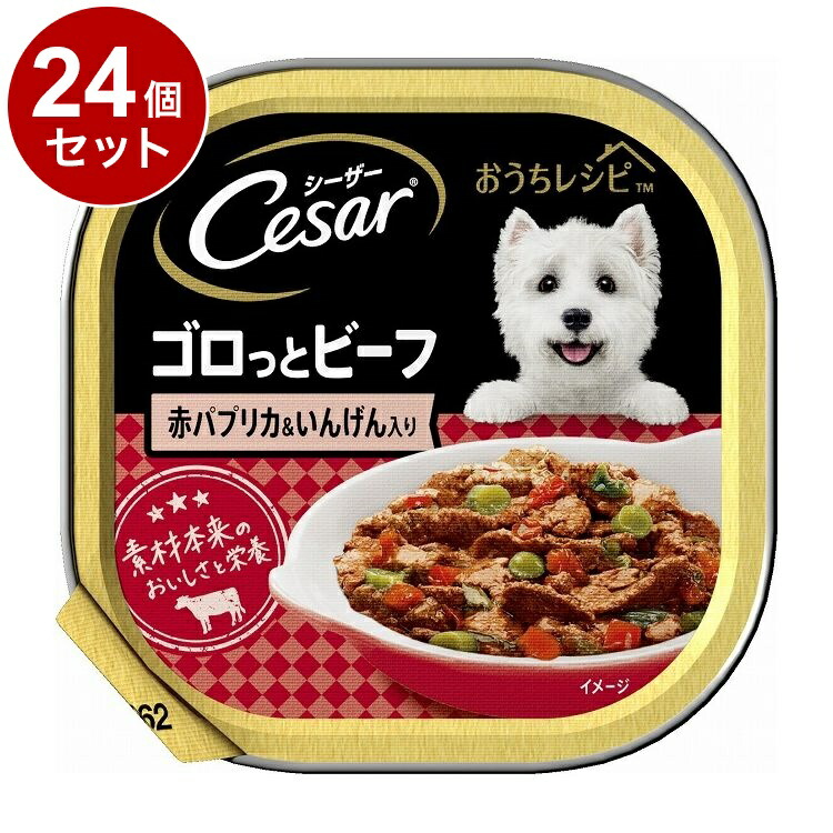 【24個セット】 シーザー おうちレシピ ゴロっとビーフ 赤パプリカ&いんげん入り 100g【ポイント10倍】【送料無料】