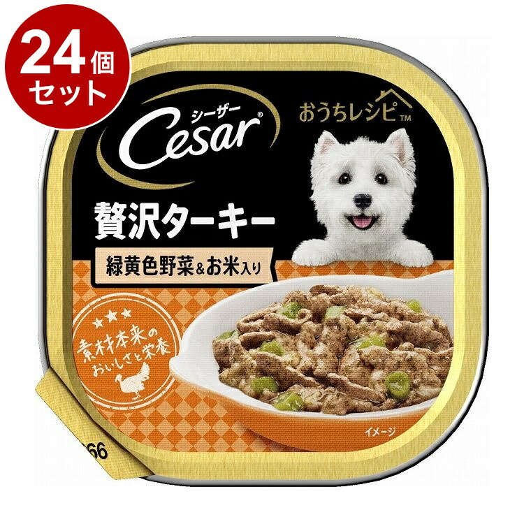 【24個セット】 シーザー おうちレシピ 贅沢ターキー 緑黄色野菜&お米入り 100g【ポイント10倍】【送料無料】