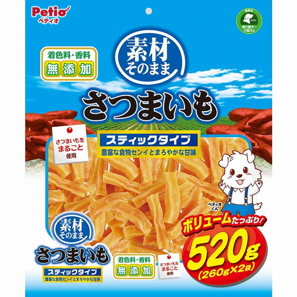 【4個セット】 ペティオ 素材そのまま さつまいも スティックタイプ 520g【ポイント10倍】【送料無料】