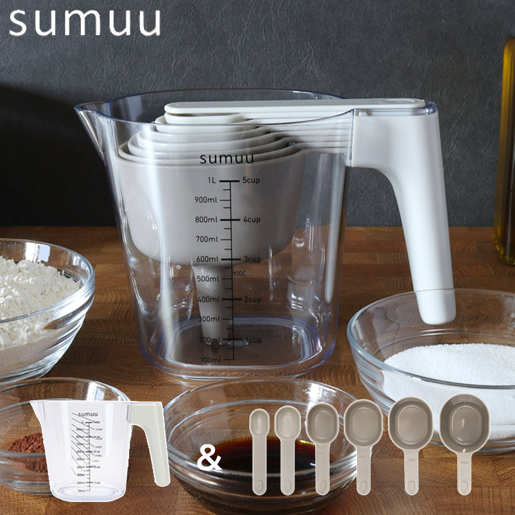 楽天市場】sumuu 1L計量カップ&計量スプーン セット 目盛り付 じょうご