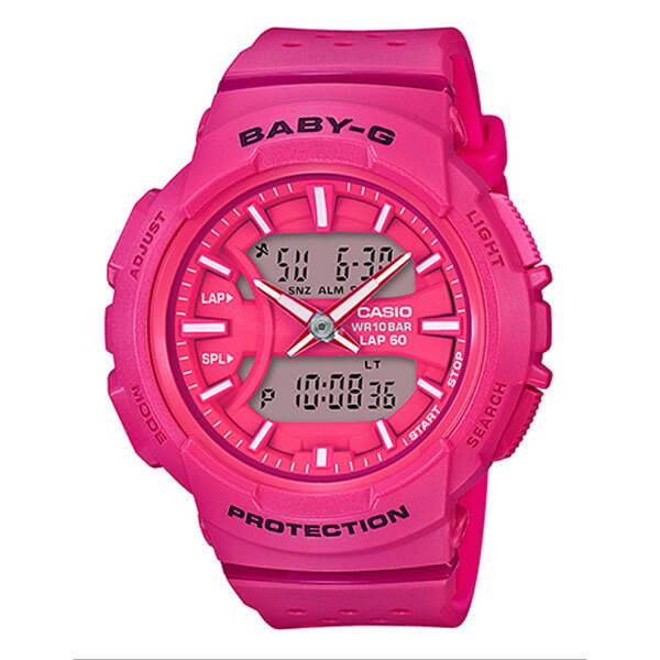 送料込 カシオ Casio ベビーg Baby G For Running アナデジ クオーツ レディース クロノ 腕時計 時計 Bga 240 4a ピンク 代引不可 Palomar Com Br