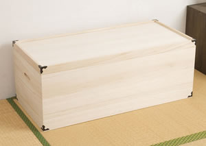 桐 衣裳箱 日本製 完成品 1段 深型 大川家具 衣装箱 一段 幅91 奥行き42 高さ35 収納 衣類収納 国産 おしゃれ 雛人形 押入れ 蓋付き 吸湿【送料無料】