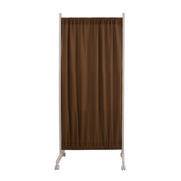 伸縮間仕切りパーテーション幅64.5高さ180.5cm ブラウン色 NJ-0105【送料無料】｜リコメン堂