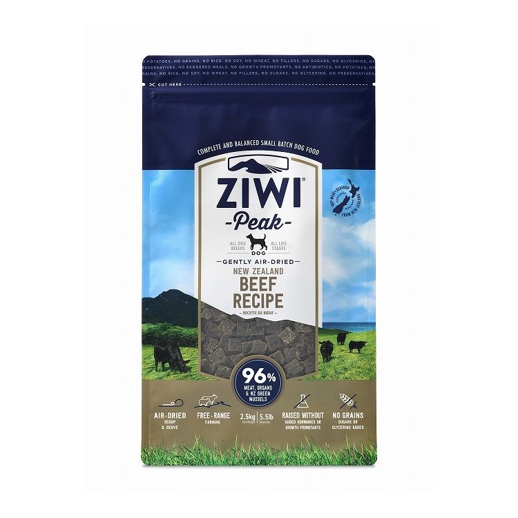 ジウィピーク エアドライ ドッグフード グラスフェッドビーフ 2.5kg ZIWI PEAK 犬用 ドッグ 主食 フード 牛肉【ポイント10倍】【送料無料】｜リコメン堂