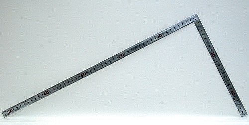 シンワ測定 曲尺角厚 シルバー 50cm 表裏同目 重宝 JIS 10370【送料無料】