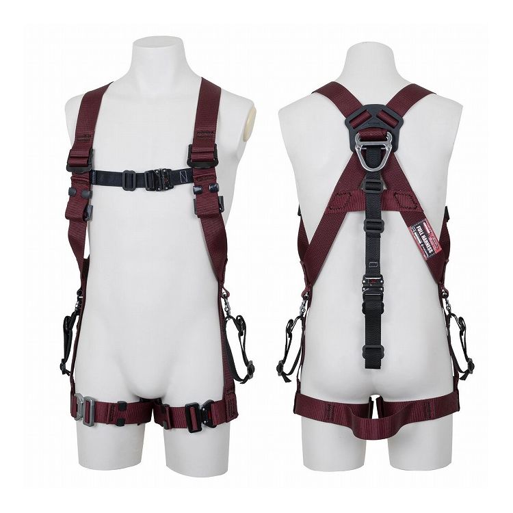 藤井電工(Fujii Denko) TSUYORON ツヨロン KITE HARNESS カイトハーネス フルハーネス型 安全帯 腰ベルト連結モデル Mサイズ ダークレッド TH-521-OT-DR-M-JAN-BX【送料無料】