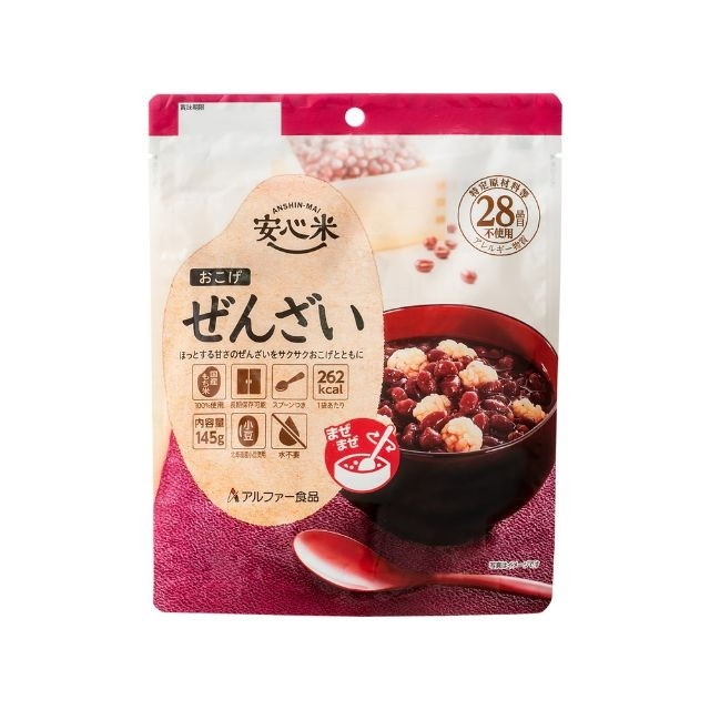 【単品30個セット】 アルファー食品 安心米 おこげ ぜんざい 145g(代引不可)【ポイント10倍】【送料無料】|リコメン堂