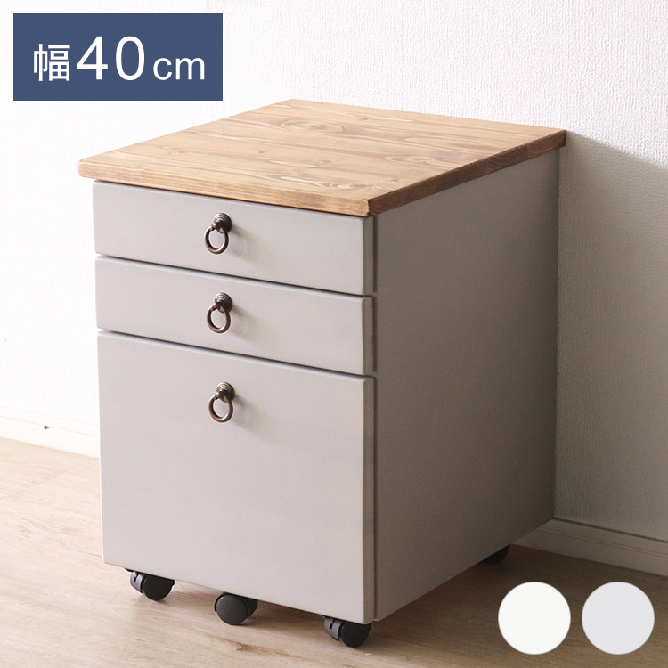 楽天市場】ワゴン パイン材 幅42cm TRY-WG-P 14458 キャスター付き