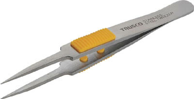 TRUSCO ラバーグリップ付ステンレスピンセット 115mm 極細鋭型【TSP-214】(はんだ・静電気対策用品・ピンセット)【ポイント10倍】 TRUSCO ラバーグリップ付ステンレスピンセット 115mm 極細鋭型【TSP-214】(はんだ・静電気対策用品・ピンセット)【ポイント10倍】