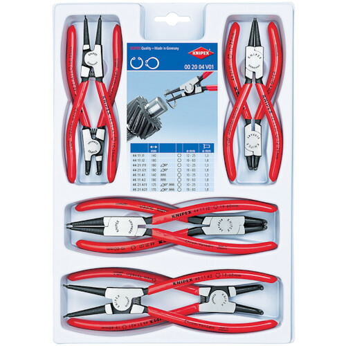 KNIPEX 002004V01 8本組 スナップリングプライヤー【送料無料】|リコメン堂