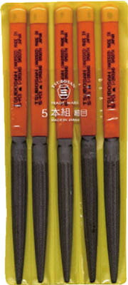 ツボサン 組ヤスリ 5本組 半丸 細目【HA005-03】(研削研磨用品・ヤスリ)【送料無料】