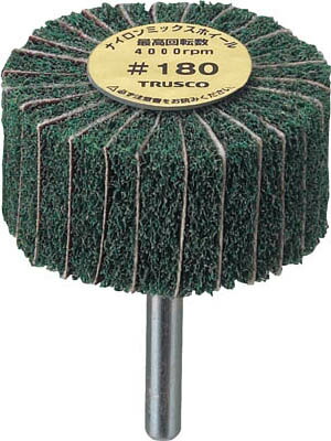 ＴＲＵＳＣＯ ナイロンミックスホイール 外径80Ｘ厚25Ｘ軸6 5個入 180♯【FM8025 180】(研削研磨用品・ナイロン軸付ホイール)【送料無料】