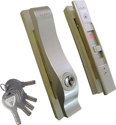 AGENT 万能引違戸錠 ディンプルシリンダータイプ BJ−1 シルバー【BJ-1-007】(建築金物・工場用間仕切り・鍵)【送料無料】|リコメン堂