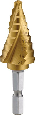 ＴＲＵＳＣＯ 六角軸ステップドリル 3枚刃チタンコーティング 5～21ｍｍ【3S-NMS-21G】(穴あけ工具・ステップドリル)【送料無料】