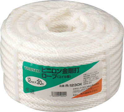 ＴＲＵＳＣＯ ビニロンロープ 金剛打 線径12ｍｍＸ長さ30ｍ【R-1230K】(ロープ・ひも・ロープ)【送料無料】
