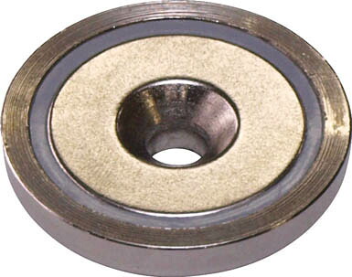 マグナ ネオジ磁石プレートキャッチ（皿穴タイプ）【1-NCC25RA】(マグネット用品・マグネット素材)【送料無料】