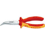 ＫＮＩＰＥＸ 絶縁1000Ｖ先曲ラジオペンチ 160ｍｍ【2526-160】(防爆・絶縁工具・ペンチ・ニッパ（絶縁）)【送料無料】