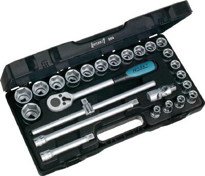 HAZET ソケットレンチセット(6角タイプ・差込角12.7mm)【900】(レンチ・スパナ・プーラ・ソケットレンチセット)【送料無料】